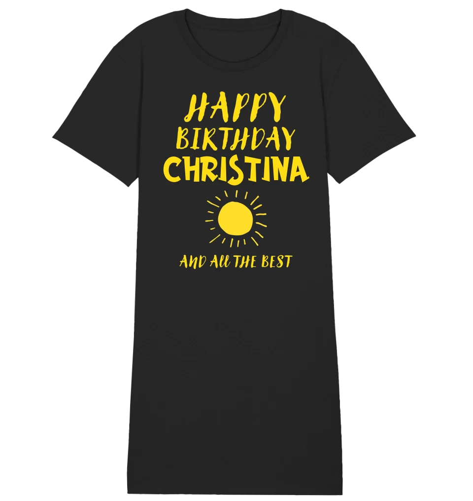 For your birthday with your desired name • Ladies Premium T-Shirt Dress made of organic cotton S-2XL