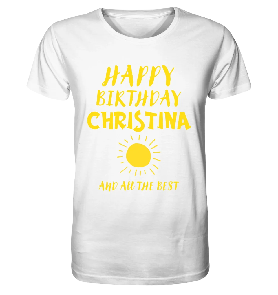 Zum Geburtstag mit deinem Wunschnamen • Birthday • Unisex Premium T-Shirt XS-5XL aus Bio-Baumwolle für Damen & Herren