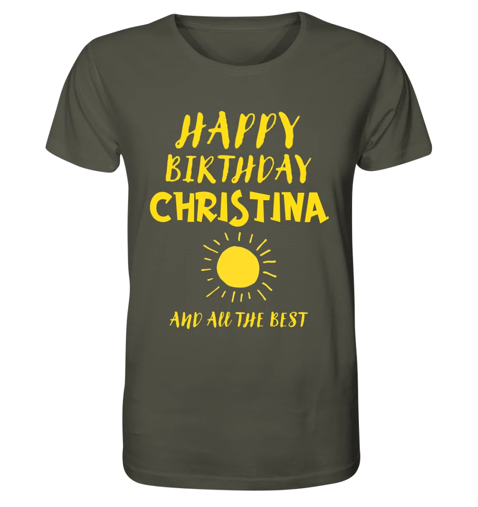 Zum Geburtstag mit deinem Wunschnamen • Birthday • Unisex Premium T-Shirt XS-5XL aus Bio-Baumwolle für Damen & Herren