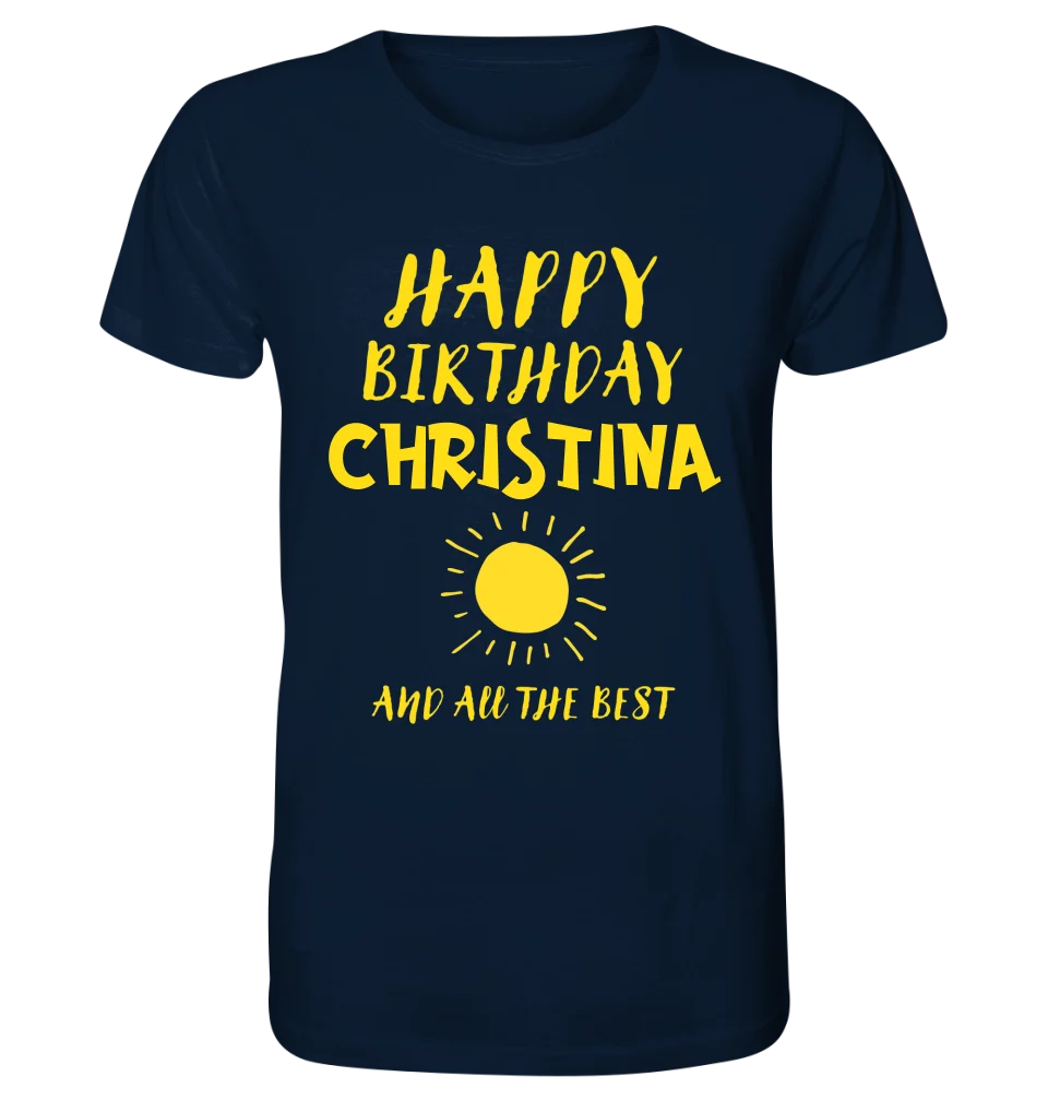 Zum Geburtstag mit deinem Wunschnamen • Birthday • Unisex Premium T-Shirt XS-5XL aus Bio-Baumwolle für Damen & Herren