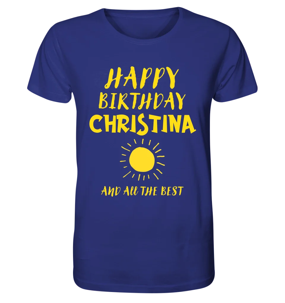 Zum Geburtstag mit deinem Wunschnamen • Birthday • Unisex Premium T-Shirt XS-5XL aus Bio-Baumwolle für Damen & Herren