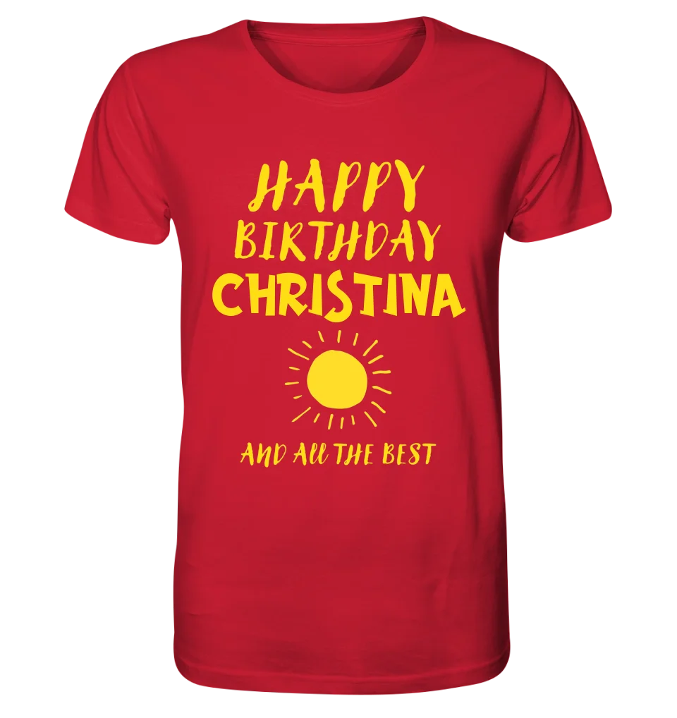 Zum Geburtstag mit deinem Wunschnamen • Birthday • Unisex Premium T-Shirt XS-5XL aus Bio-Baumwolle für Damen & Herren