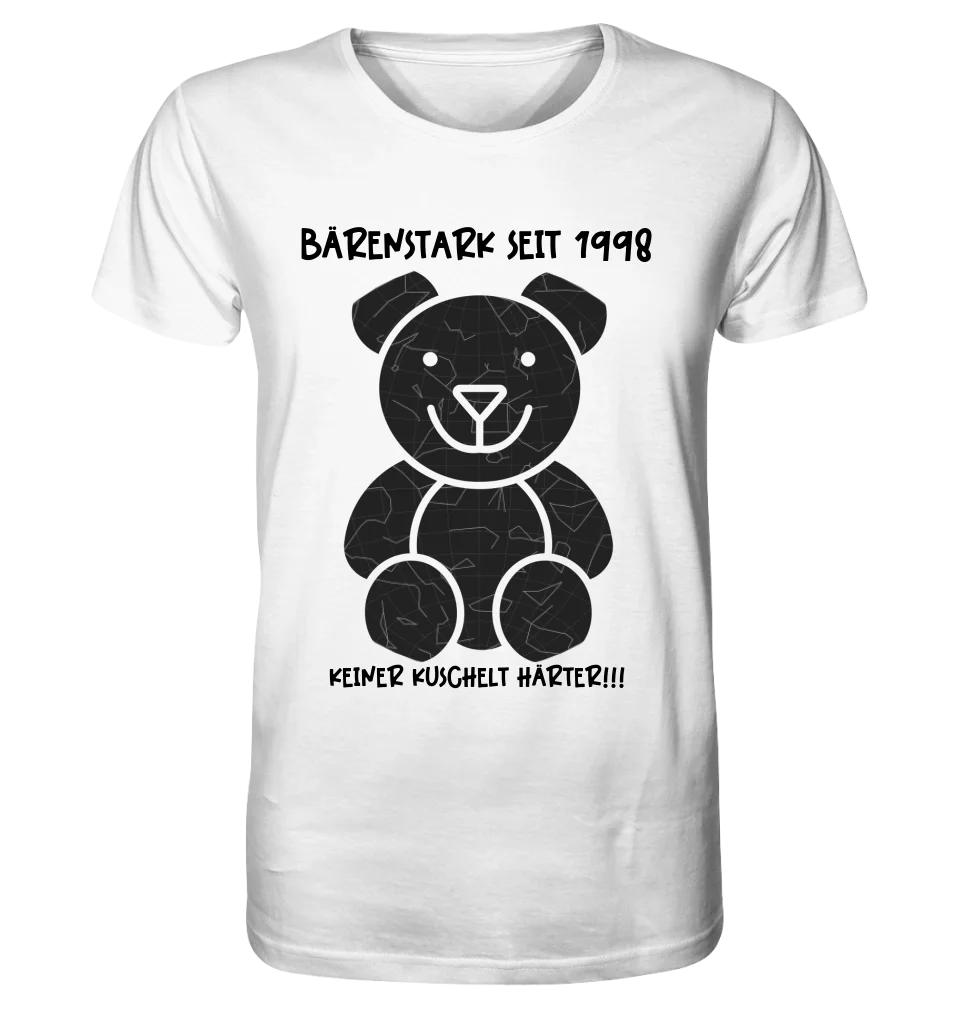 Echte Sternenkarte als Teddybär + Text • Unisex Premium T-Shirt XS-5XL aus Bio-Baumwolle für Damen & Herren • Exklusivdesign • personalisiert