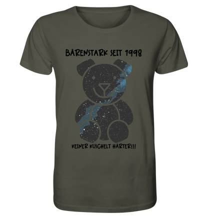 Echte Sternenkarte als Teddybär + Text • Unisex Premium T-Shirt XS-5XL aus Bio-Baumwolle für Damen & Herren • Exklusivdesign • personalisiert