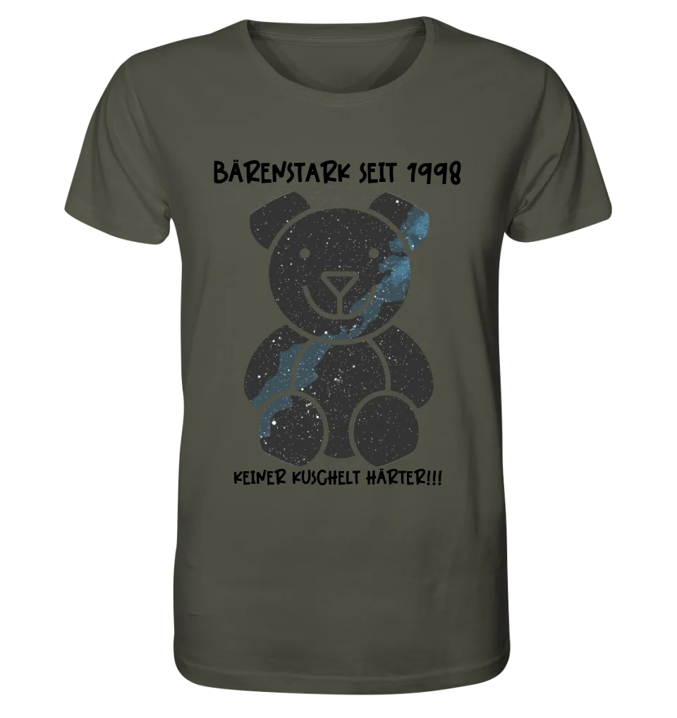 Echte Sternenkarte als Teddybär + Text • Unisex Premium T-Shirt XS-5XL aus Bio-Baumwolle für Damen & Herren • Exklusivdesign • personalisiert