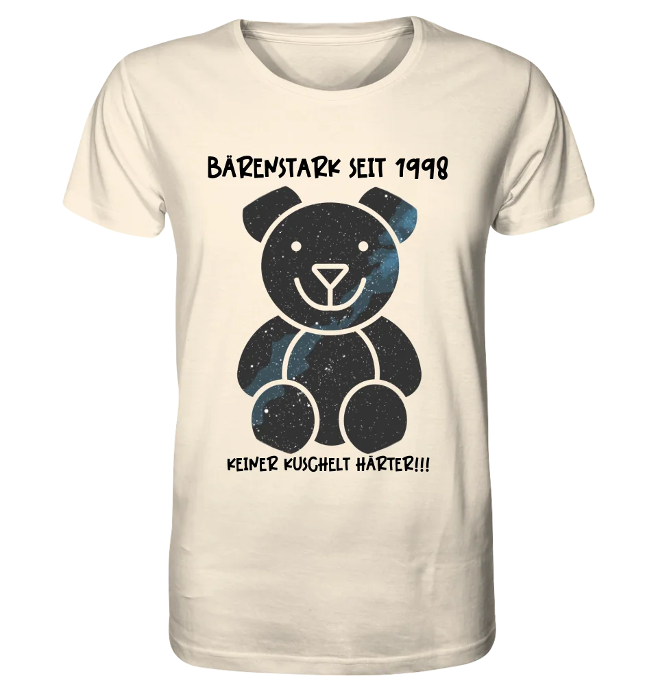 Echte Sternenkarte als Teddybär + Text • Unisex Premium T-Shirt XS-5XL aus Bio-Baumwolle für Damen & Herren • Exklusivdesign • personalisiert