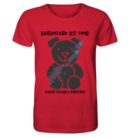 Echte Sternenkarte als Teddybär + Text • Unisex Premium T-Shirt XS-5XL aus Bio-Baumwolle für Damen & Herren • Exklusivdesign • personalisiert