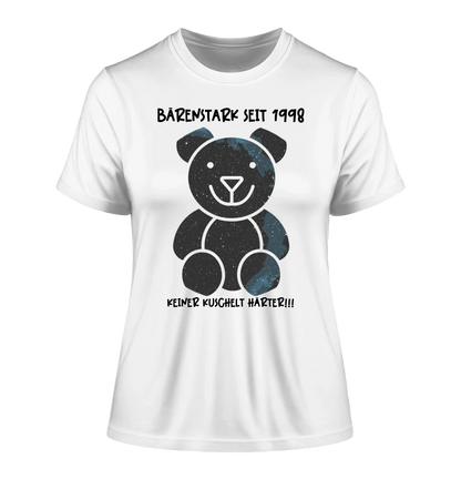 Echte Sternenkarte als Teddybär + Text • Ladies Premium T-Shirt XS-2XL aus Bio-Baumwolle für Damen • Exklusivdesign • personalisiert