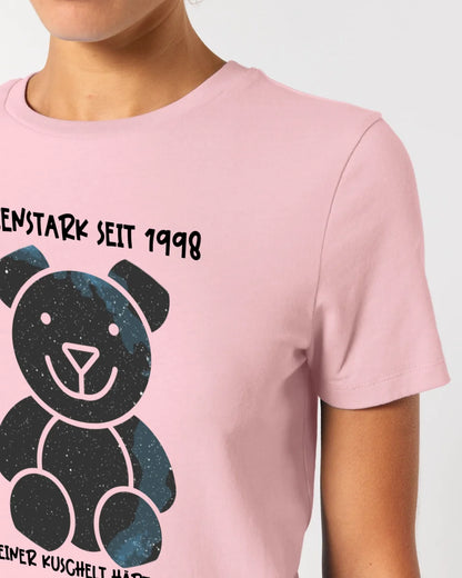 Echte Sternenkarte als Teddybär + Text • Ladies Premium T-Shirt XS-2XL aus Bio-Baumwolle für Damen • Exklusivdesign • personalisiert