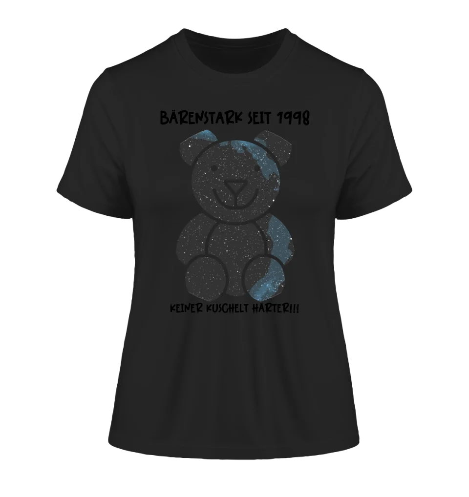 Echte Sternenkarte als Teddybär + Text • Ladies Premium T-Shirt XS-2XL aus Bio-Baumwolle für Damen • Exklusivdesign • personalisiert