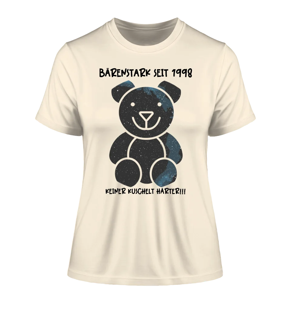 Echte Sternenkarte als Teddybär + Text • Ladies Premium T-Shirt XS-2XL aus Bio-Baumwolle für Damen • Exklusivdesign • personalisiert