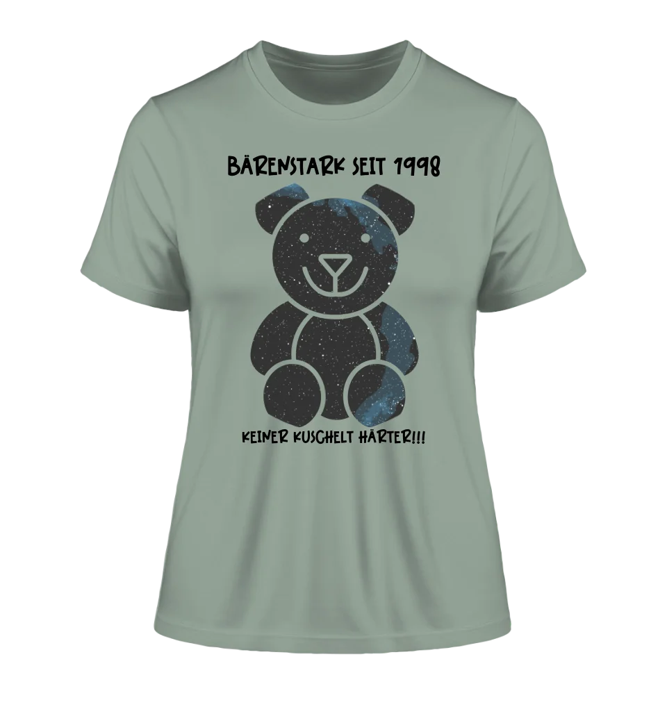 Echte Sternenkarte als Teddybär + Text • Ladies Premium T-Shirt XS-2XL aus Bio-Baumwolle für Damen • Exklusivdesign • personalisiert