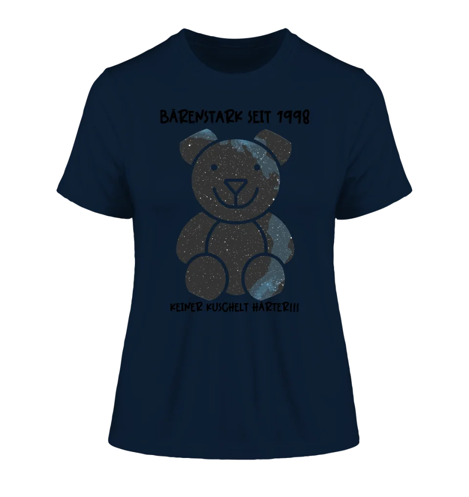 Echte Sternenkarte als Teddybär + Text • Ladies Premium T-Shirt XS-2XL aus Bio-Baumwolle für Damen • Exklusivdesign • personalisiert