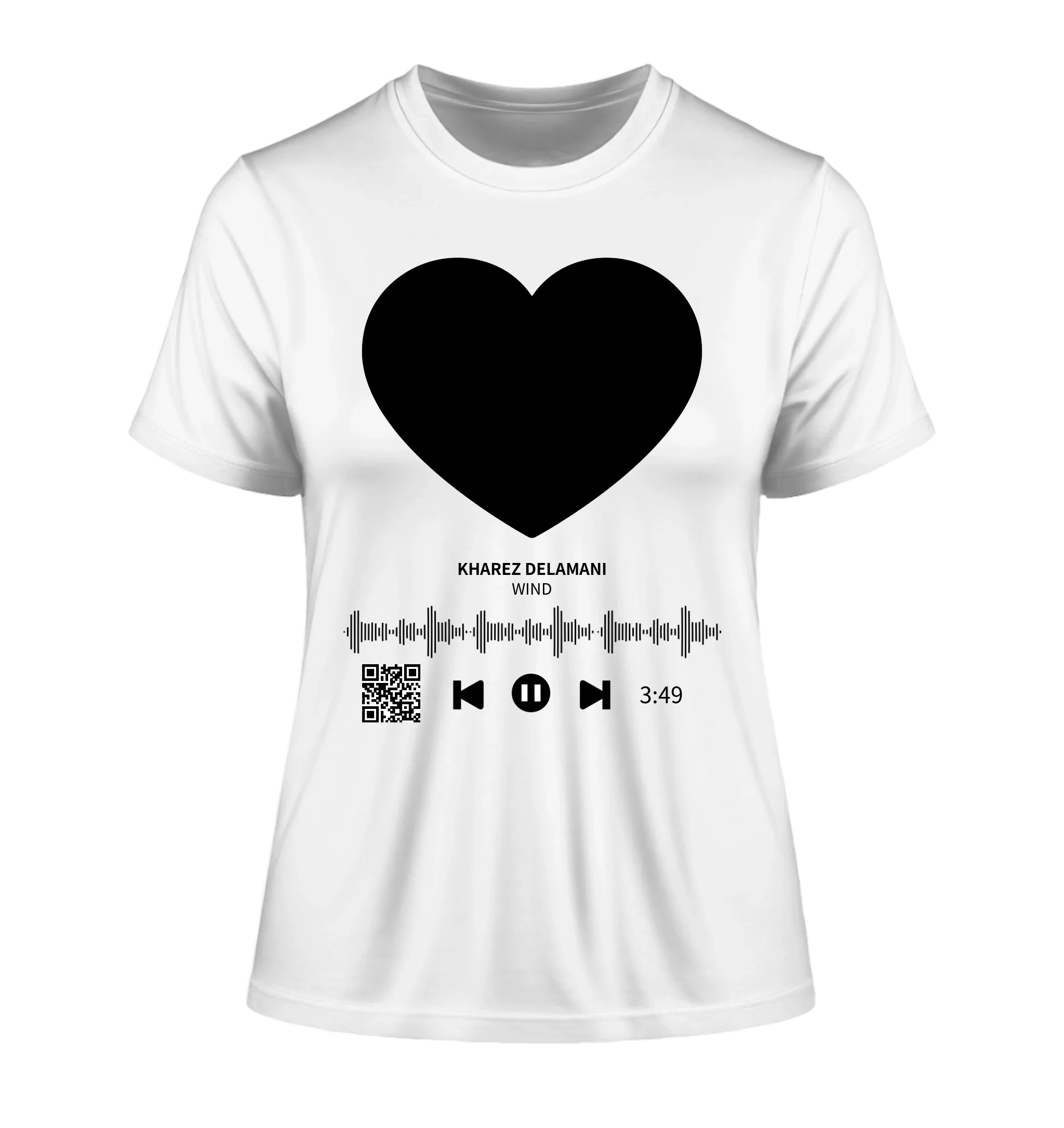 Dein Bild mit Spotify QR Code • Ladies Premium T-Shirt XS-2XL aus Bio-Baumwolle für Damen • Exklusivdesign • personalisiert