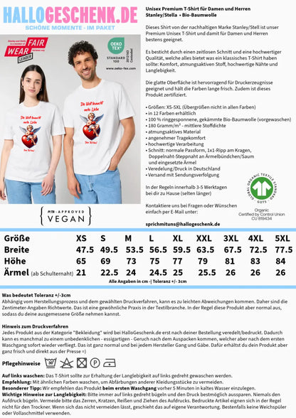 Mehr Liebe • Valentinstag • Unisex Premium T-Shirt XS-5XL aus Bio-Baumwolle für Damen & Herren • Exklusivdesign • personalisiert