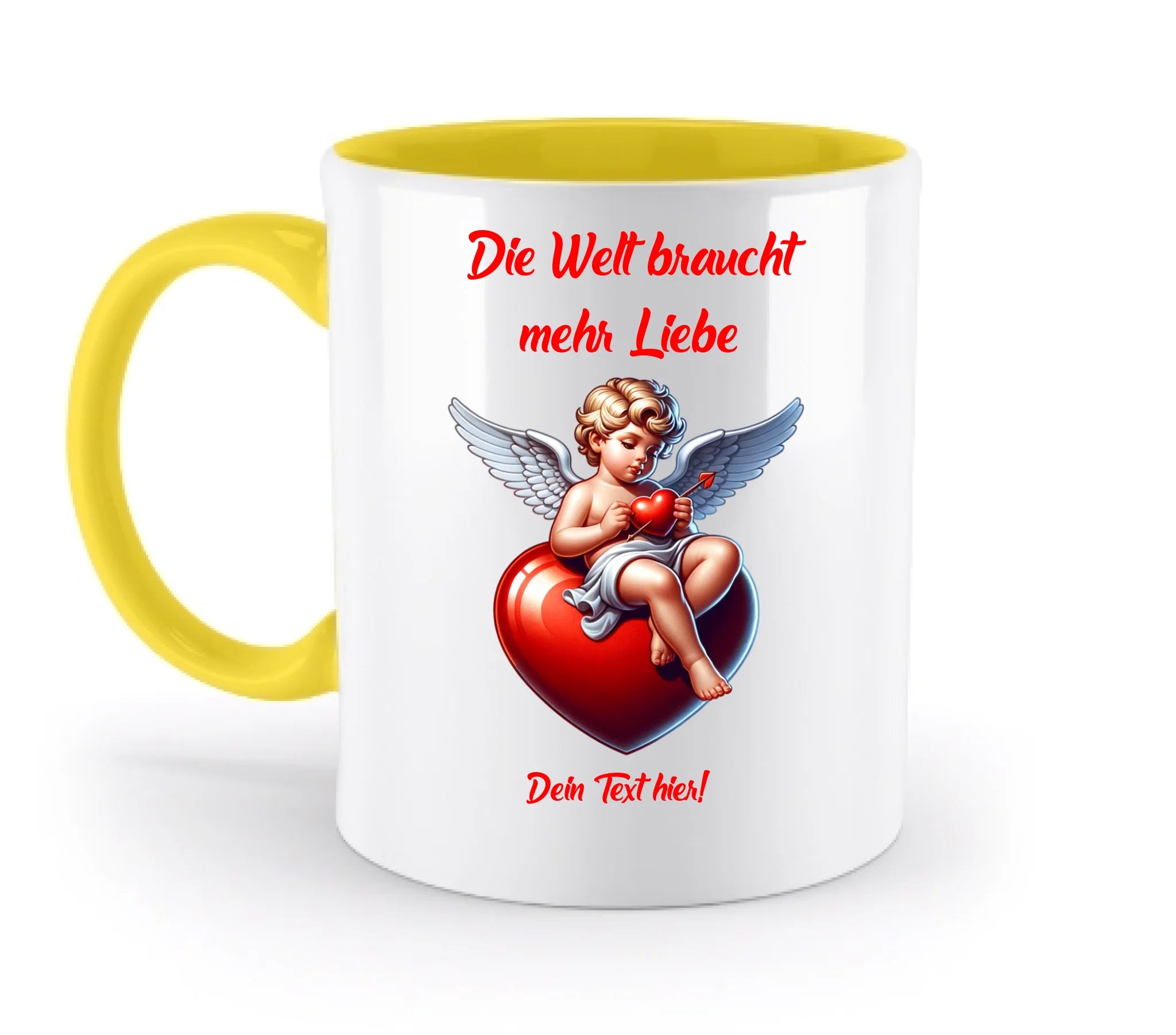 Mehr Liebe • Valentinstag • zweifarbige Tasse • spülmaschinengeeignet • Exklusivdesign • personalisiert