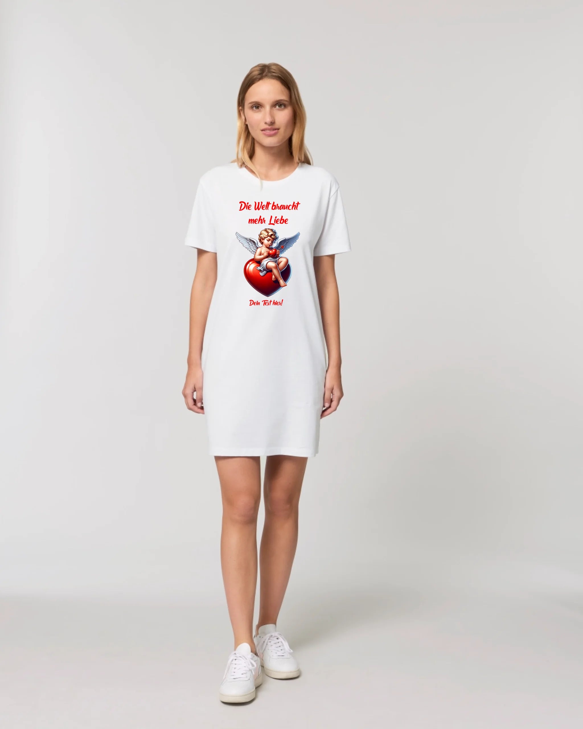 Mehr Liebe • Valentinstag • Ladies Premium T-Shirt Kleid aus Bio-Baumwolle S-2XL • Exklusivdesign • personalisiert