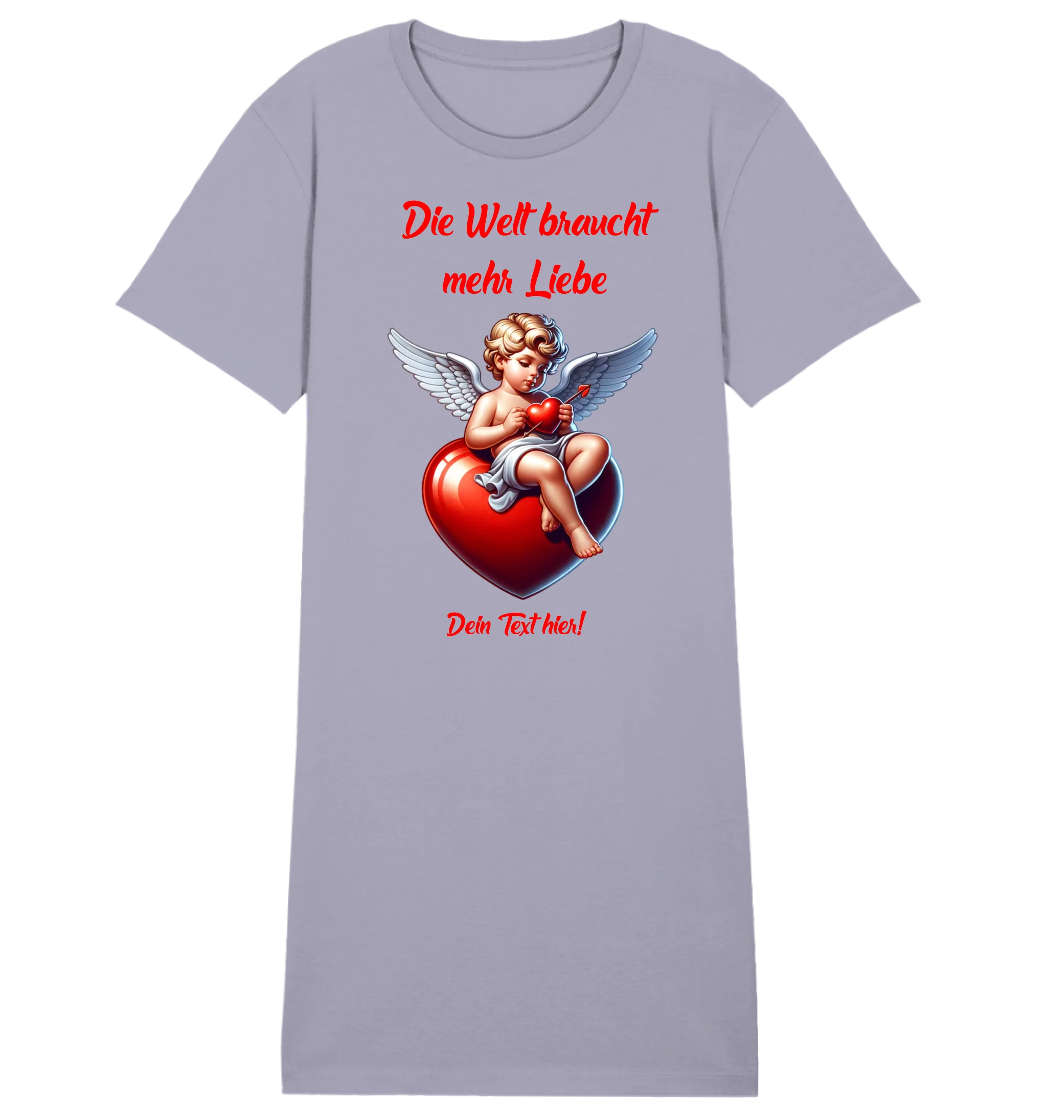 Mehr Liebe • Valentinstag • Ladies Premium T-Shirt Kleid aus Bio-Baumwolle S-2XL • Exklusivdesign • personalisiert