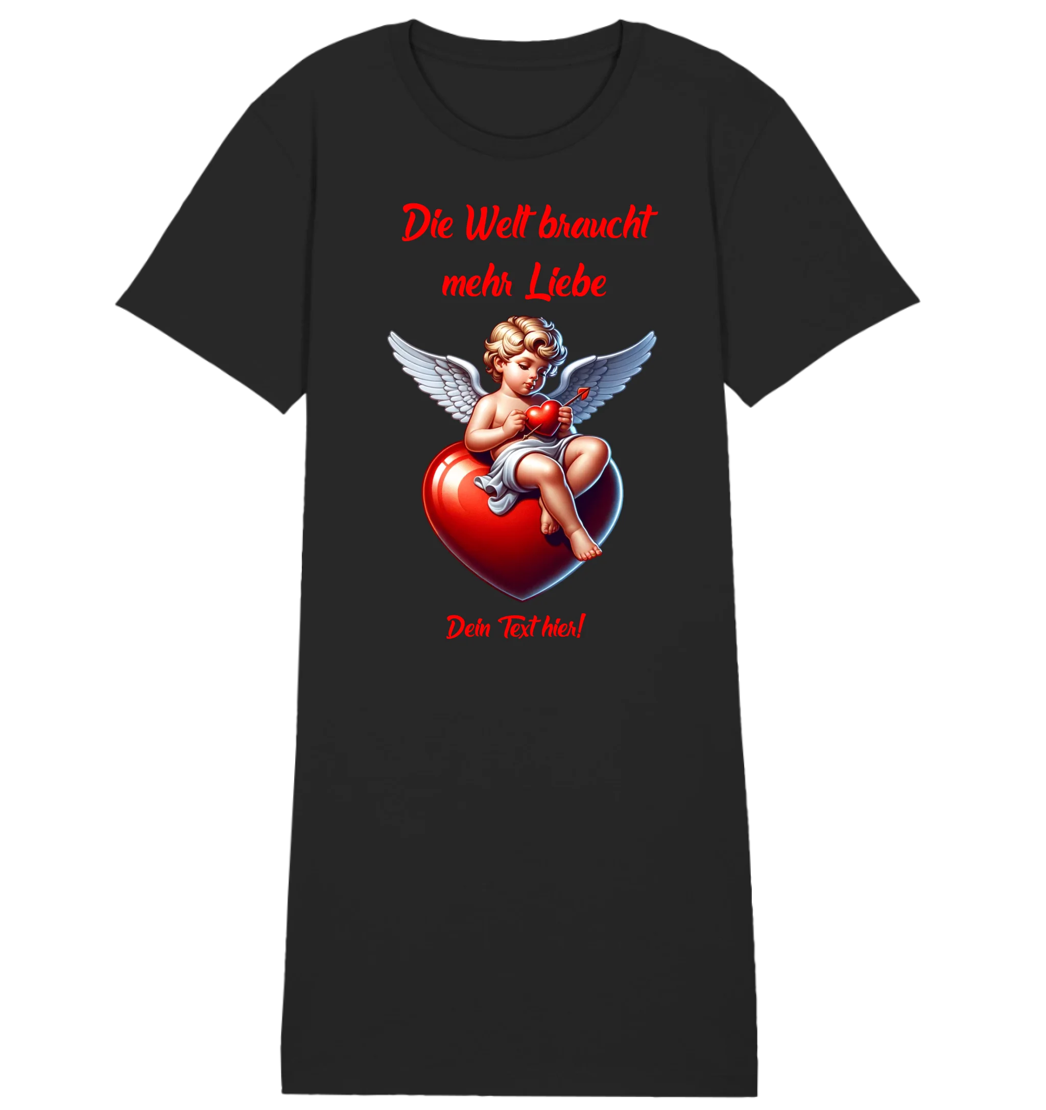 Mehr Liebe • Valentinstag • Ladies Premium T-Shirt Kleid aus Bio-Baumwolle S-2XL • Exklusivdesign • personalisiert