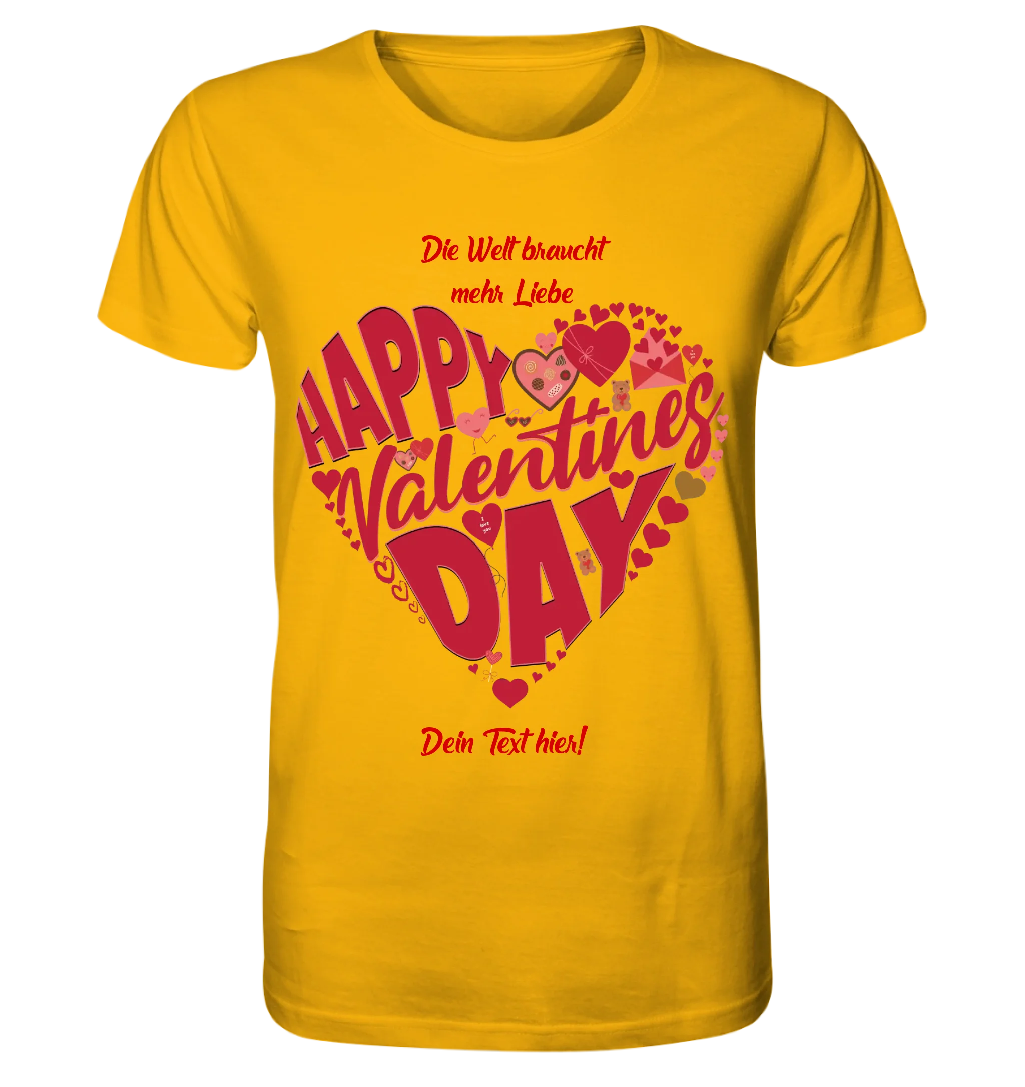 Valentinstag • Herz • Unisex Premium T-Shirt XS-5XL aus Bio-Baumwolle für Damen & Herren • Exklusivdesign • personalisiert