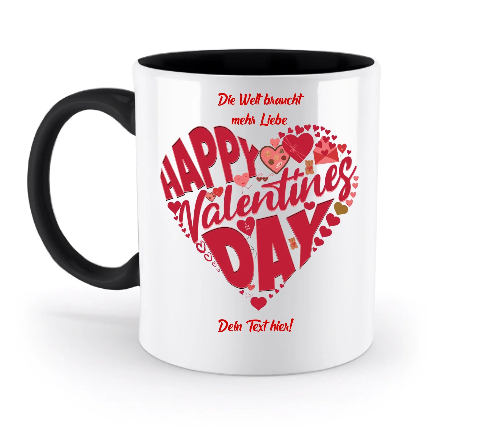 Valentinstag • Herz • zweifarbige Tasse • spülmaschinengeeignet • Exklusivdesign • personalisiert