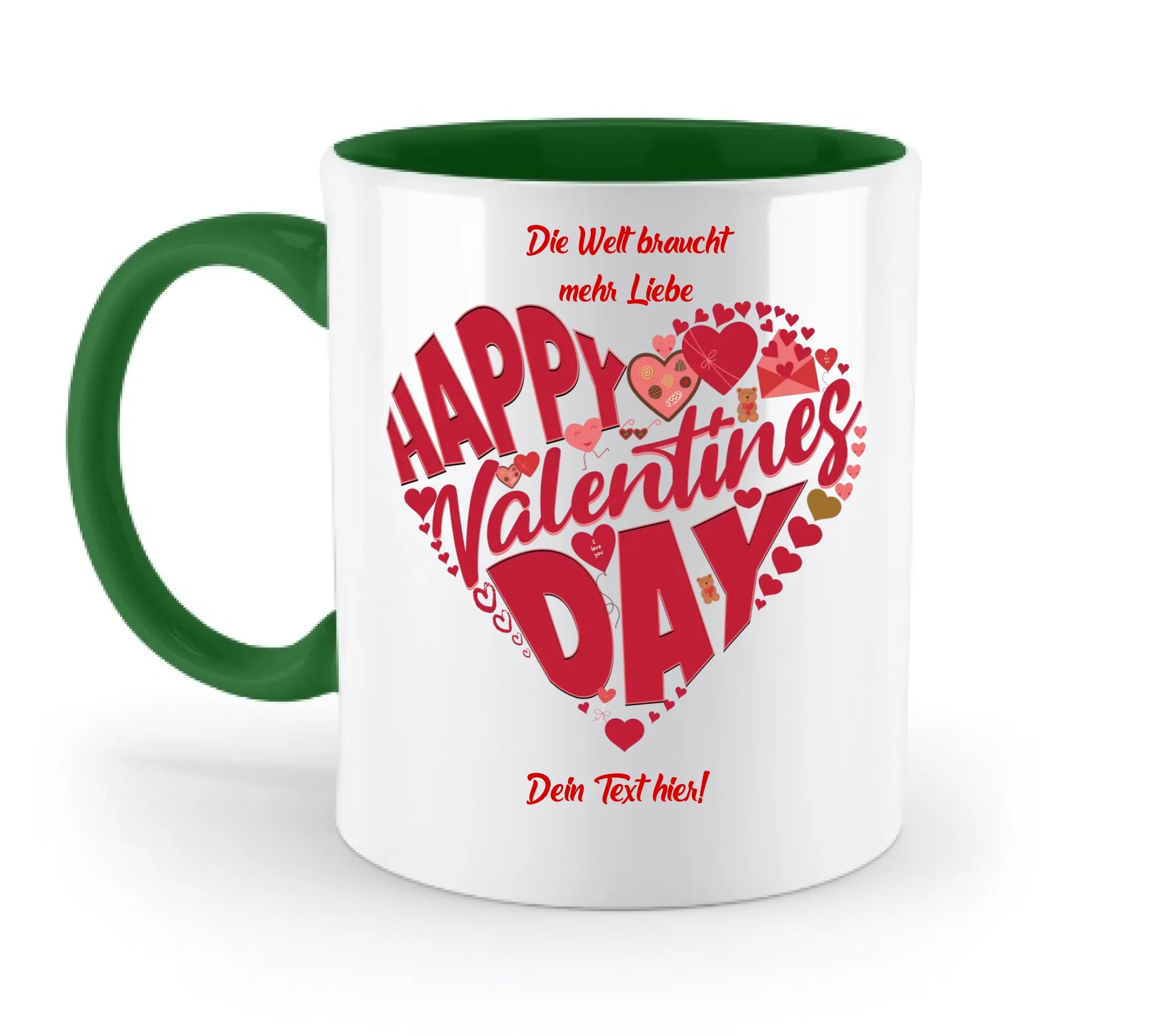 Valentinstag • Herz • zweifarbige Tasse • spülmaschinengeeignet • Exklusivdesign • personalisiert