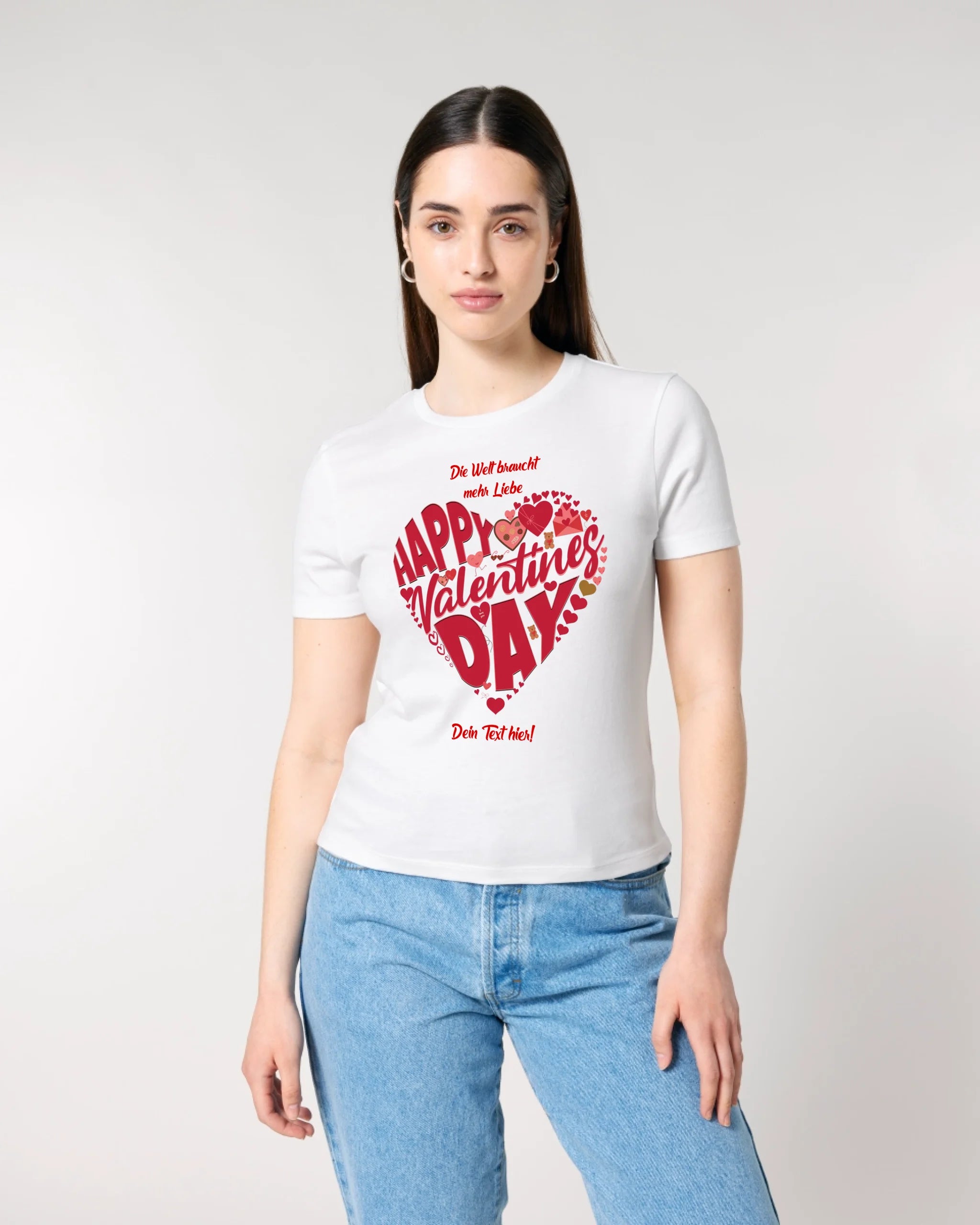 Valentinstag • Herz • Ladies Premium T-Shirt XS-2XL aus Bio-Baumwolle für Damen • Exklusivdesign • personalisiert