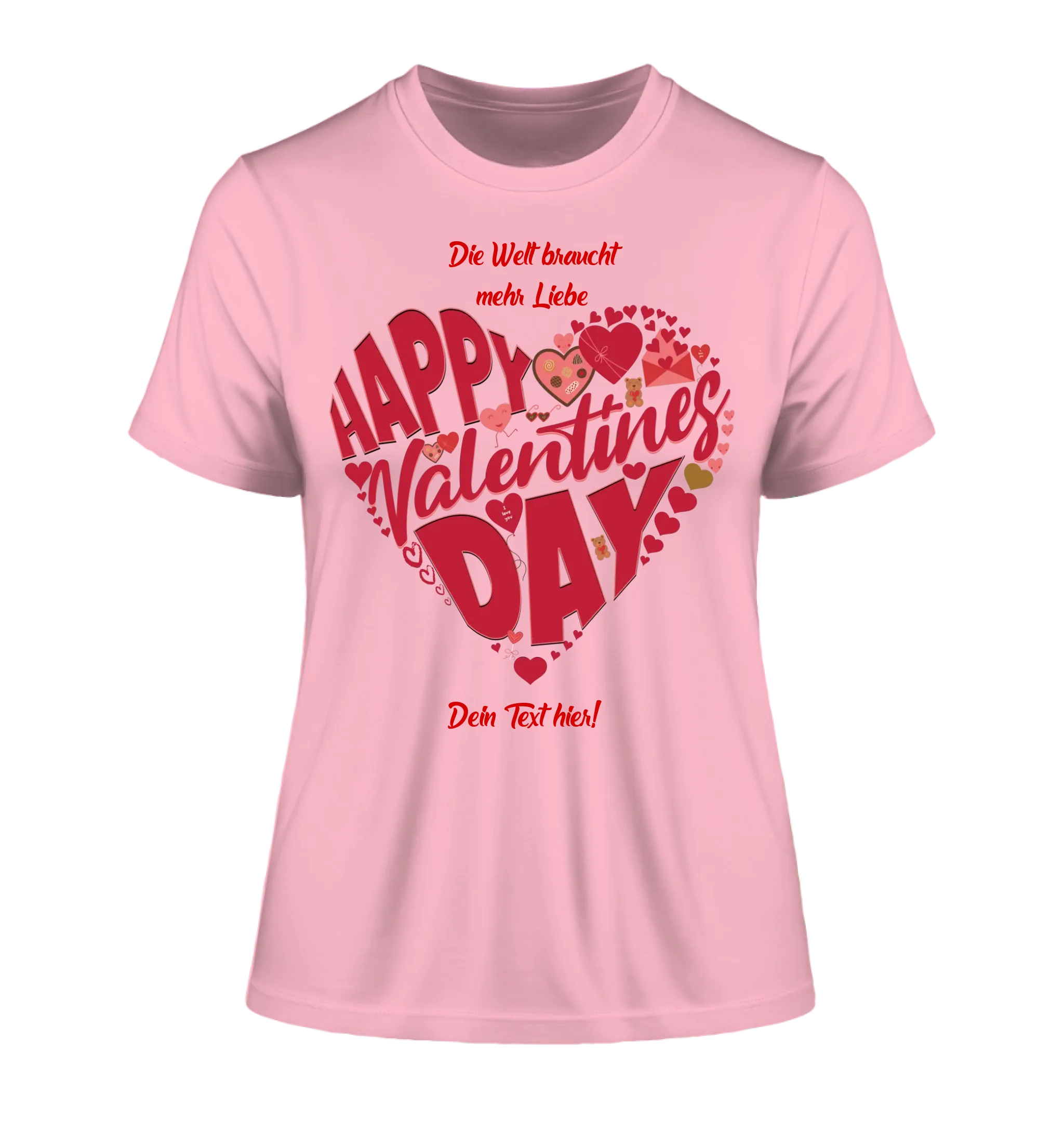 Valentinstag • Herz • Ladies Premium T-Shirt XS-2XL aus Bio-Baumwolle für Damen • Exklusivdesign • personalisiert