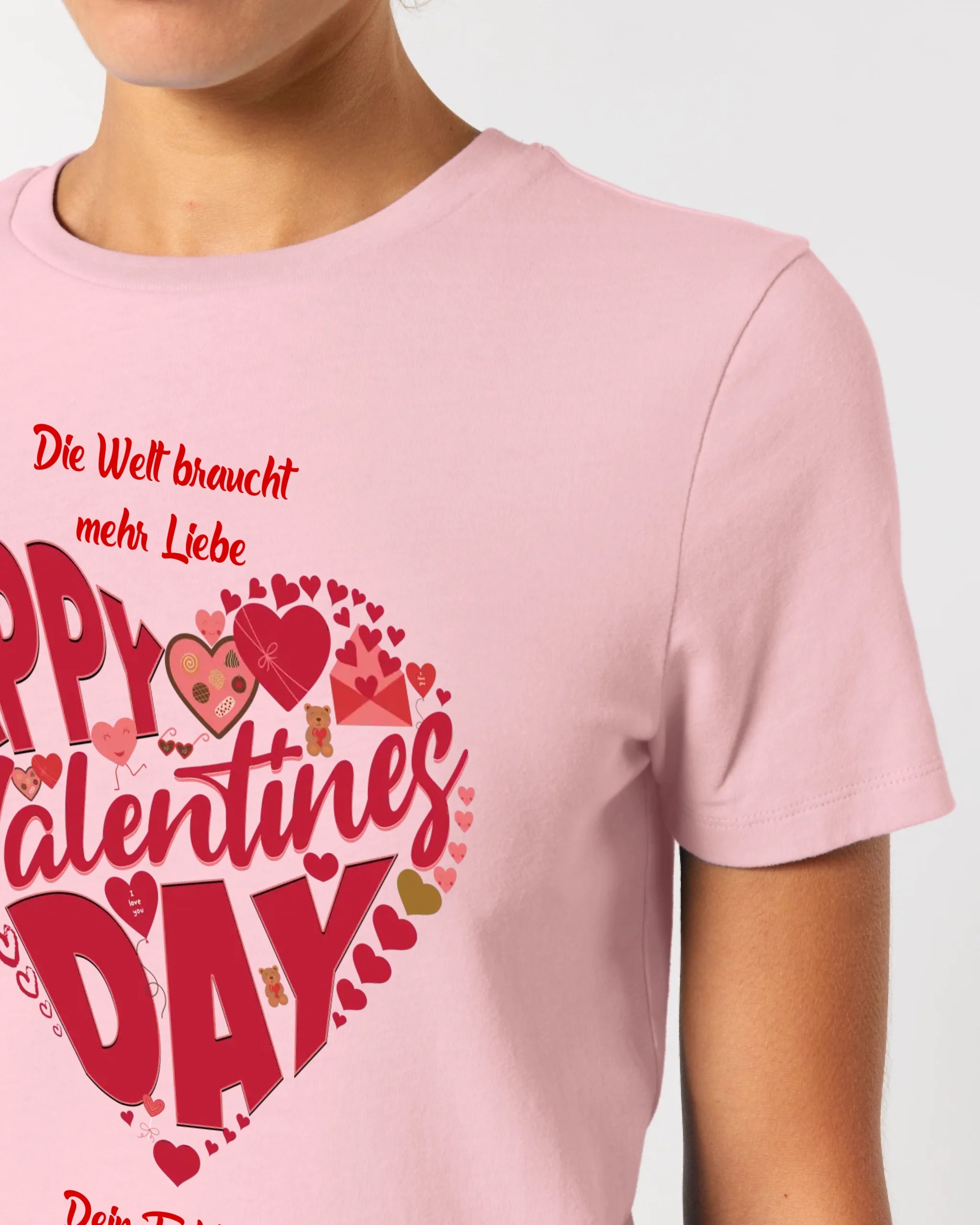 Valentinstag • Herz • Ladies Premium T-Shirt XS-2XL aus Bio-Baumwolle für Damen • Exklusivdesign • personalisiert