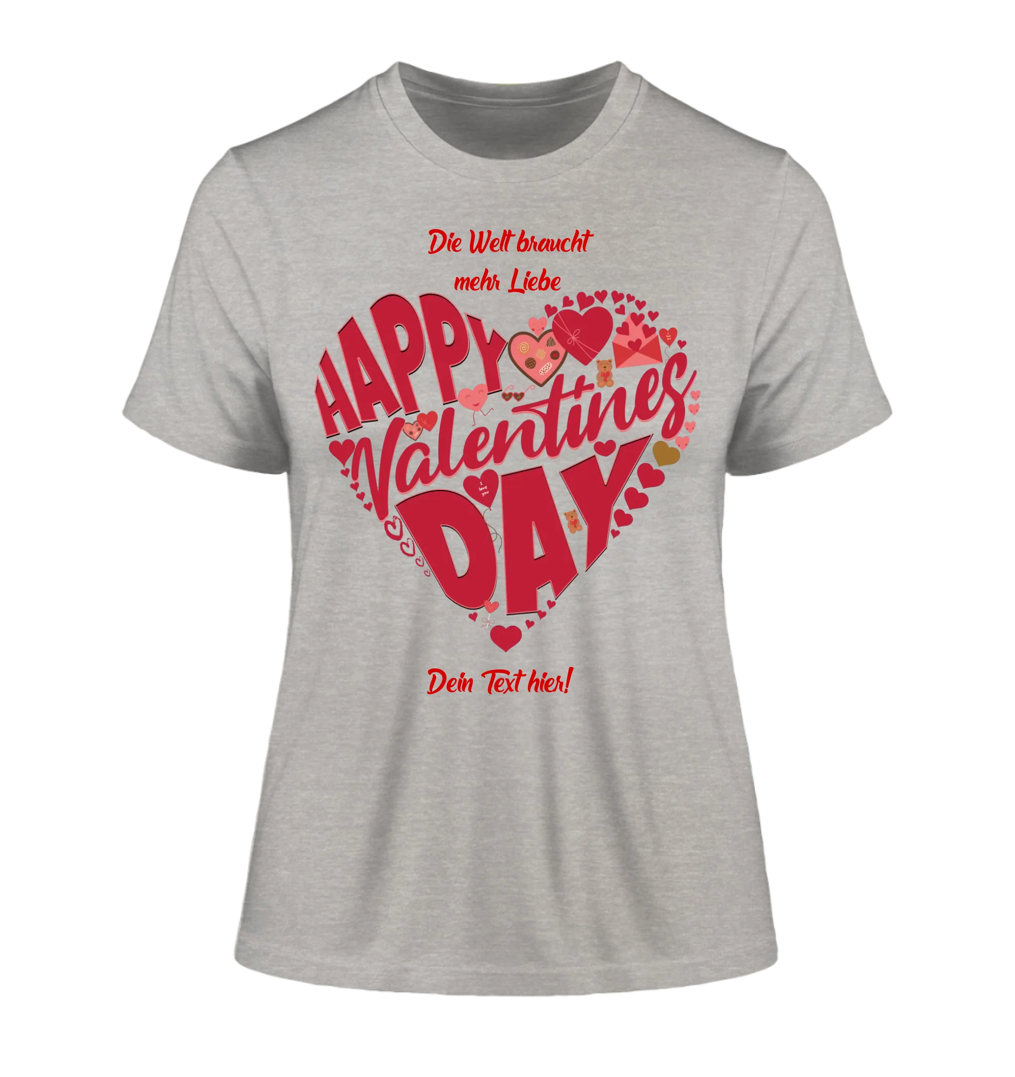 Valentinstag • Herz • Ladies Premium T-Shirt XS-2XL aus Bio-Baumwolle für Damen • Exklusivdesign • personalisiert