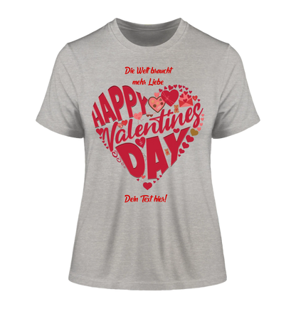 Valentinstag • Herz • Ladies Premium T-Shirt XS-2XL aus Bio-Baumwolle für Damen • Exklusivdesign • personalisiert