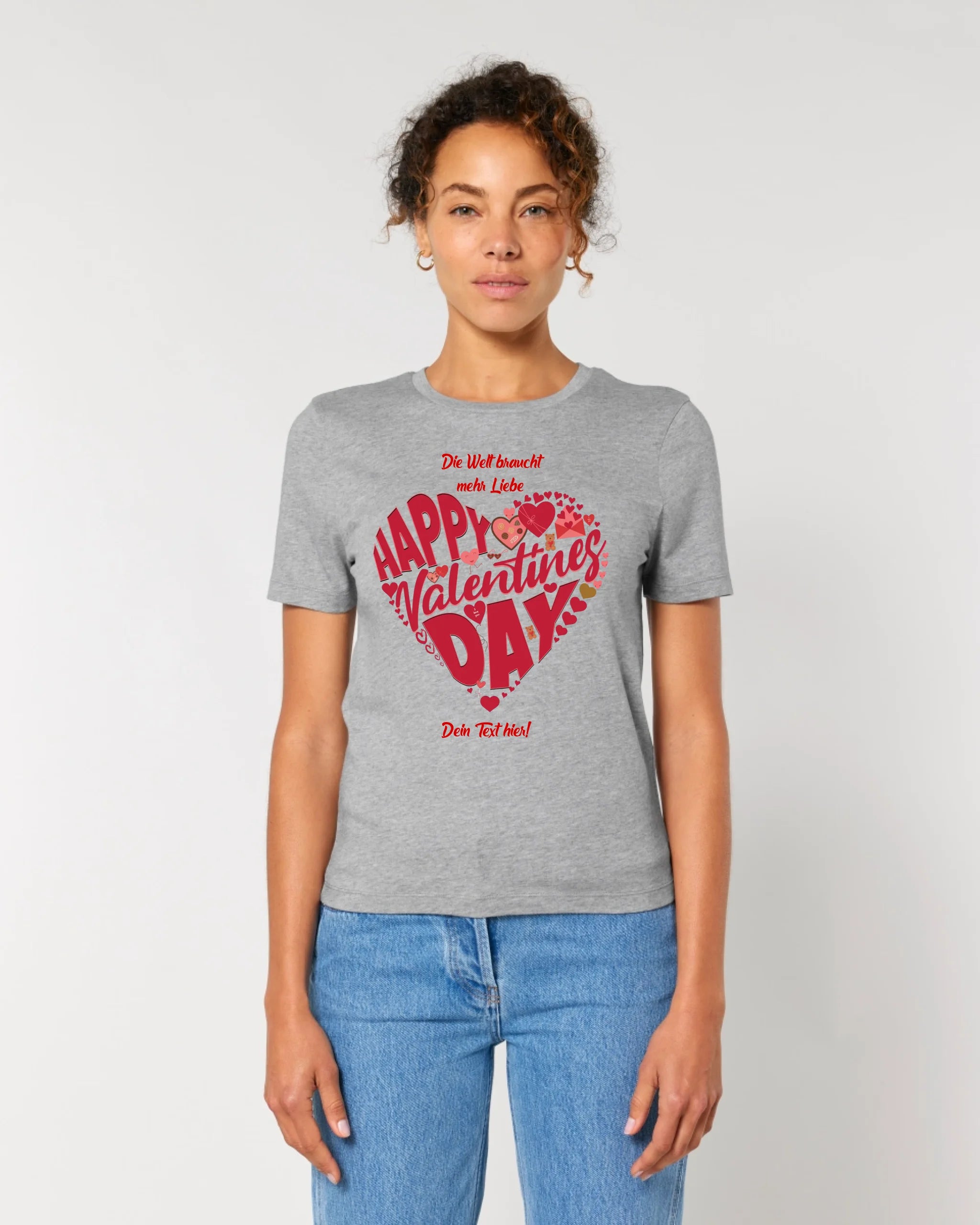 Valentinstag • Herz • Ladies Premium T-Shirt XS-2XL aus Bio-Baumwolle für Damen • Exklusivdesign • personalisiert