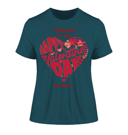 Valentinstag • Herz • Ladies Premium T-Shirt XS-2XL aus Bio-Baumwolle für Damen • Exklusivdesign • personalisiert