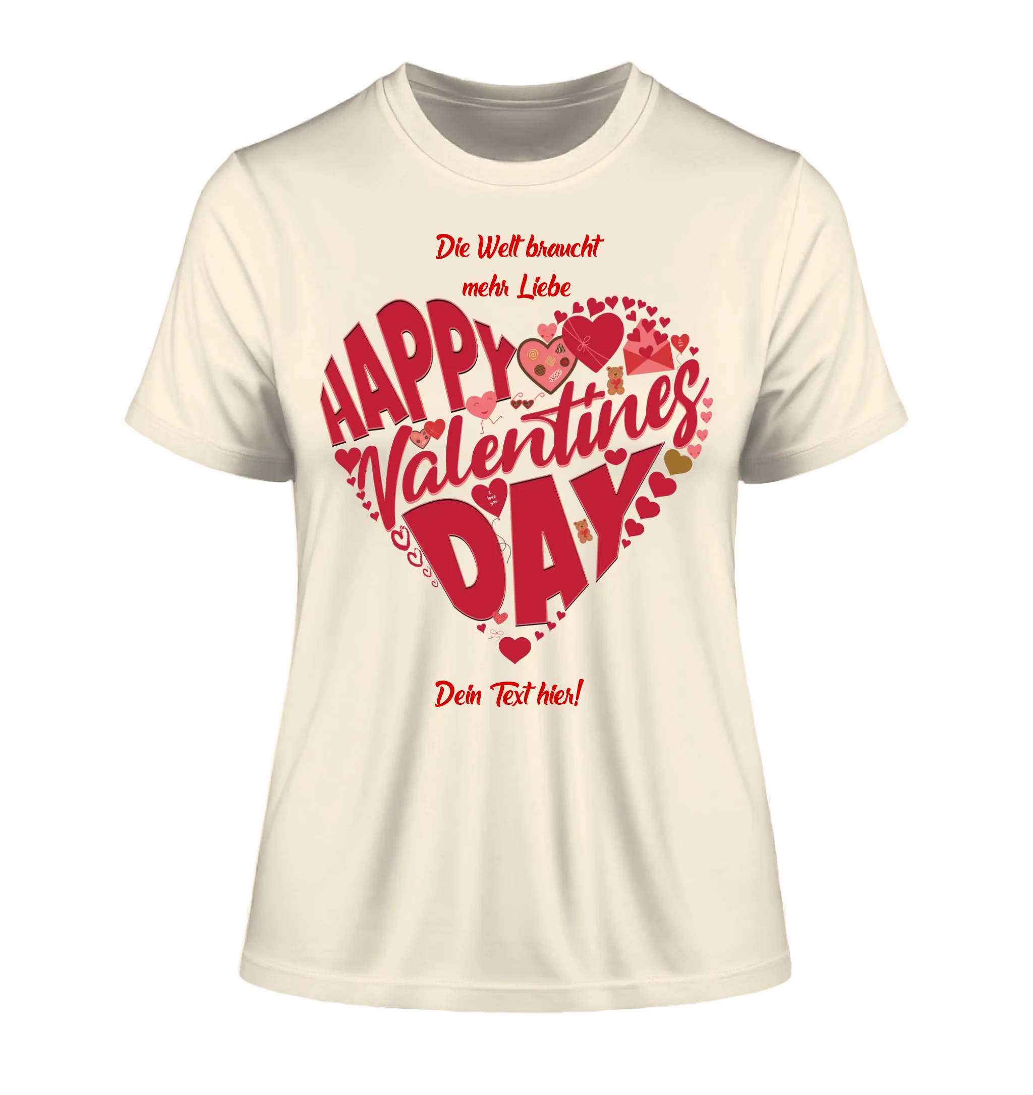 Valentinstag • Herz • Ladies Premium T-Shirt XS-2XL aus Bio-Baumwolle für Damen • Exklusivdesign • personalisiert