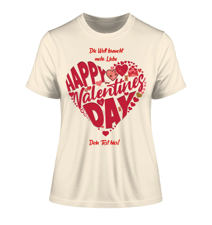 Valentinstag • Herz • Ladies Premium T-Shirt XS-2XL aus Bio-Baumwolle für Damen • Exklusivdesign • personalisiert