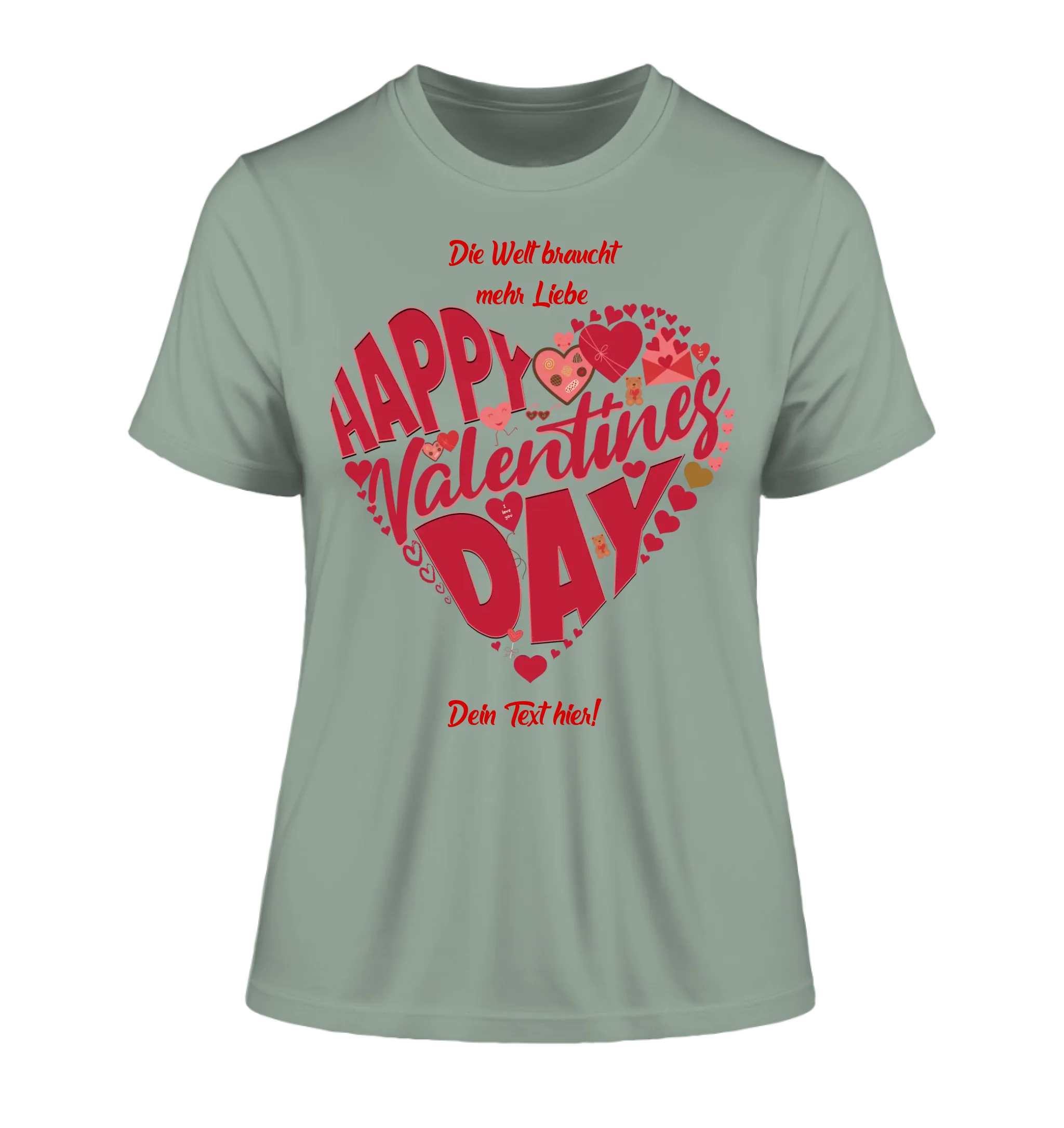 Valentinstag • Herz • Ladies Premium T-Shirt XS-2XL aus Bio-Baumwolle für Damen • Exklusivdesign • personalisiert