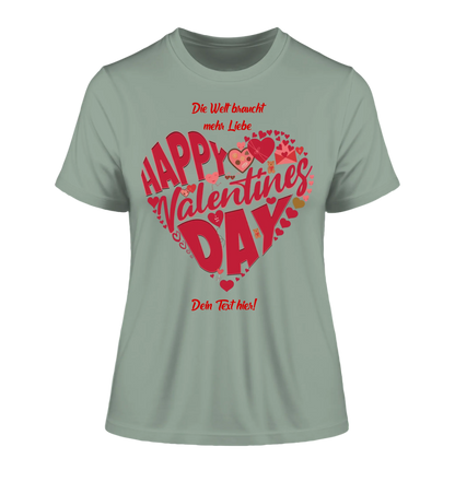 Valentinstag • Herz • Ladies Premium T-Shirt XS-2XL aus Bio-Baumwolle für Damen • Exklusivdesign • personalisiert