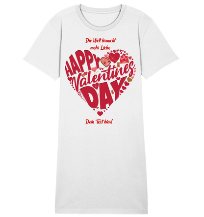 Valentinstag • Herz • Ladies Premium T-Shirt Kleid aus Bio-Baumwolle S-2XL • Exklusivdesign • personalisiert