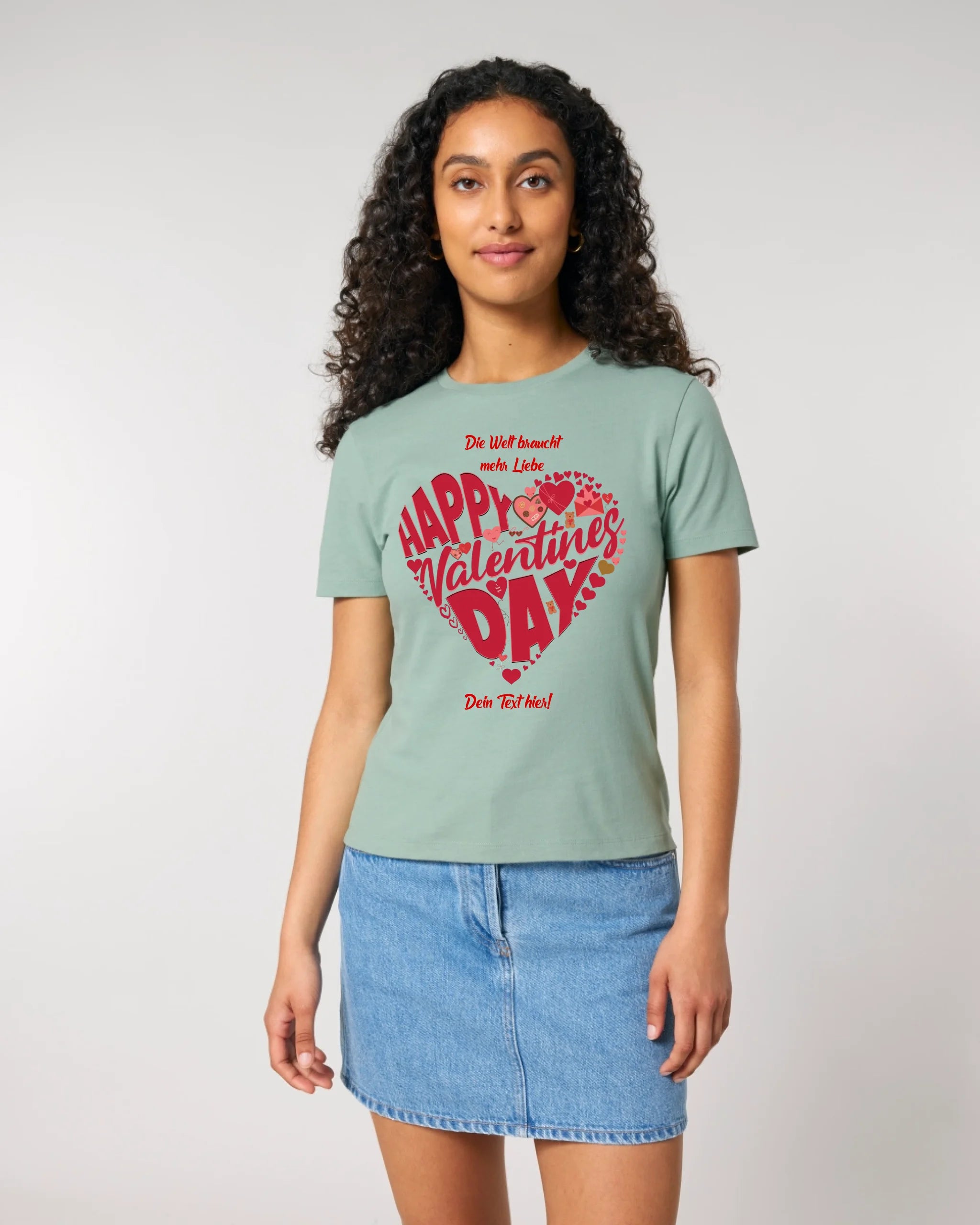 Valentinstag • Herz • Ladies Premium T-Shirt XS-2XL aus Bio-Baumwolle für Damen • Exklusivdesign • personalisiert