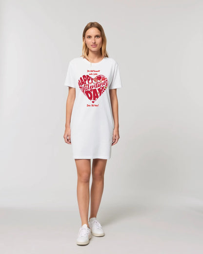 Valentinstag • Herz • Ladies Premium T-Shirt Kleid aus Bio-Baumwolle S-2XL • Exklusivdesign • personalisiert