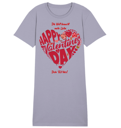 Valentinstag • Herz • Ladies Premium T-Shirt Kleid aus Bio-Baumwolle S-2XL • Exklusivdesign • personalisiert