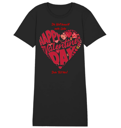 Valentinstag • Herz • Ladies Premium T-Shirt Kleid aus Bio-Baumwolle S-2XL • Exklusivdesign • personalisiert