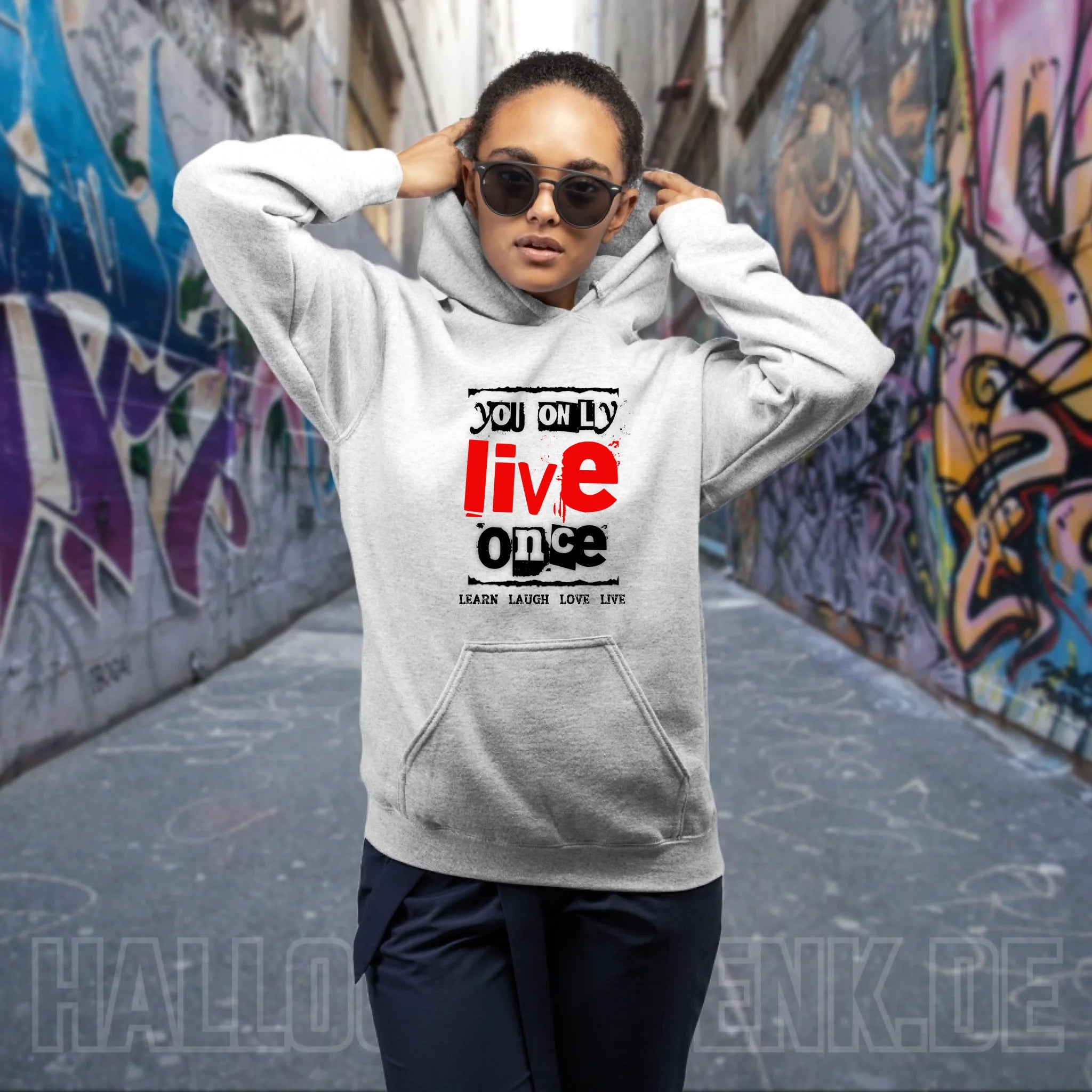 4in1-Kollektion: You only live once • für Damen & Herren • Exklusivdesign • personalisiert oder ohne Personalisierung