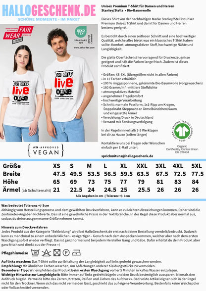 4in1-Kollektion: You only live once • für Damen & Herren • Exklusivdesign • personalisiert oder ohne Personalisierung