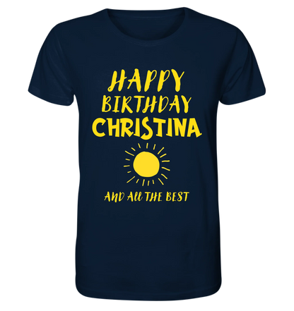 Zum Geburtstag mit deinem Wunschnamen • Birthday • Unisex Premium T-Shirt XS-5XL aus Bio-Baumwolle für Damen & Herren