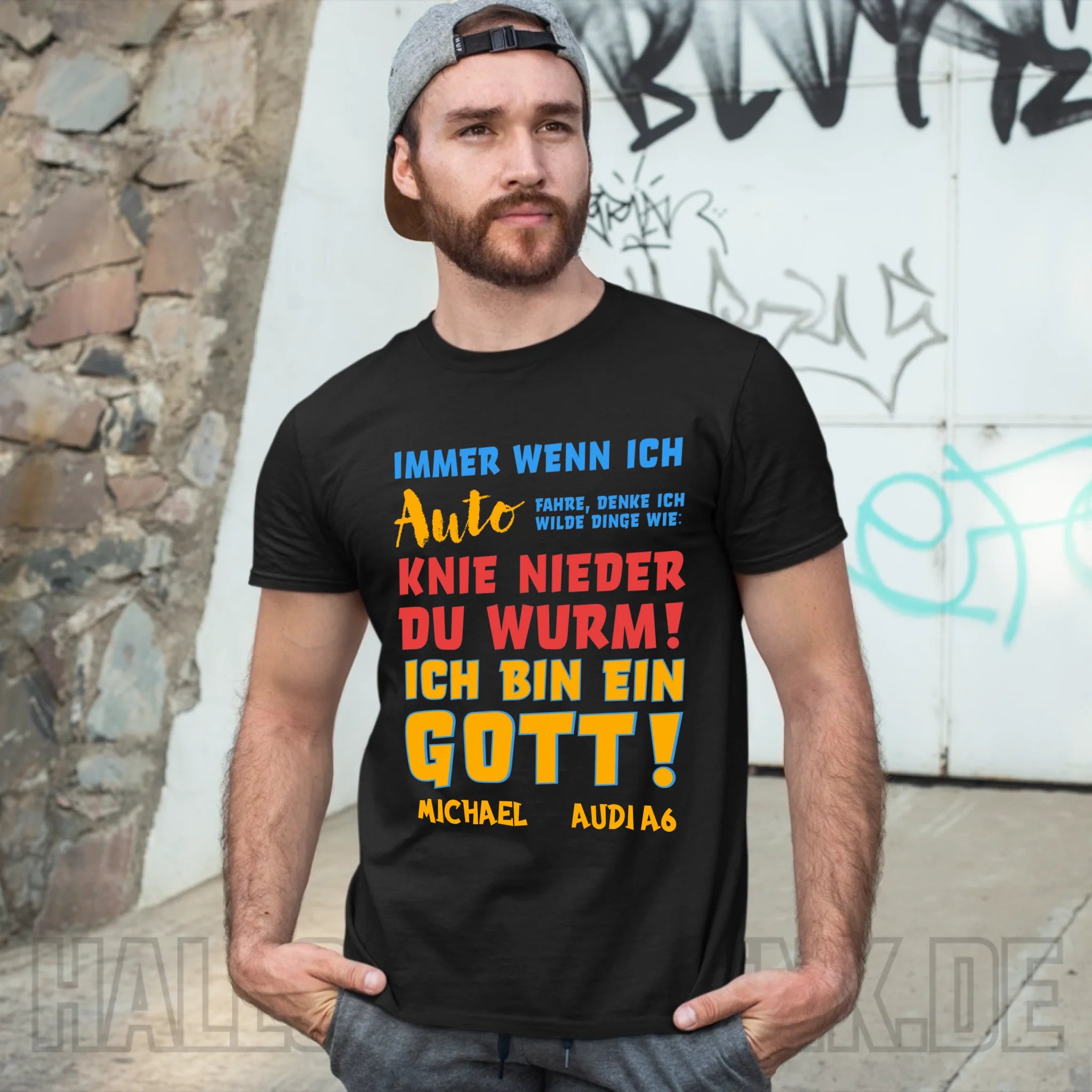 Immer wenn ich Auto • Gott • Unisex Premium T-Shirt XS-5XL aus Bio-Baumwolle für Damen & Herren • Exklusivdesign • personalisiert