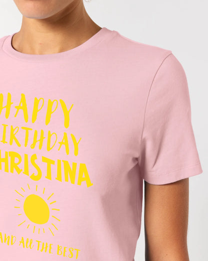 Zum Geburtstag mit deinem Wunschnamen • Birthday • Ladies Premium T-Shirt XS-2XL aus Bio-Baumwolle für Damen