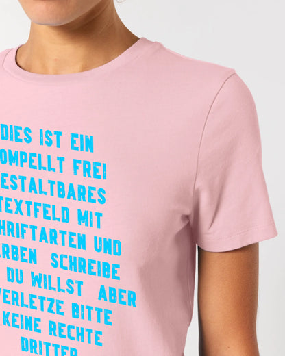 Textblock - Schreibe was du willst - Ladies Premium T-Shirt XS-2XL aus Bio-Baumwolle für Damen