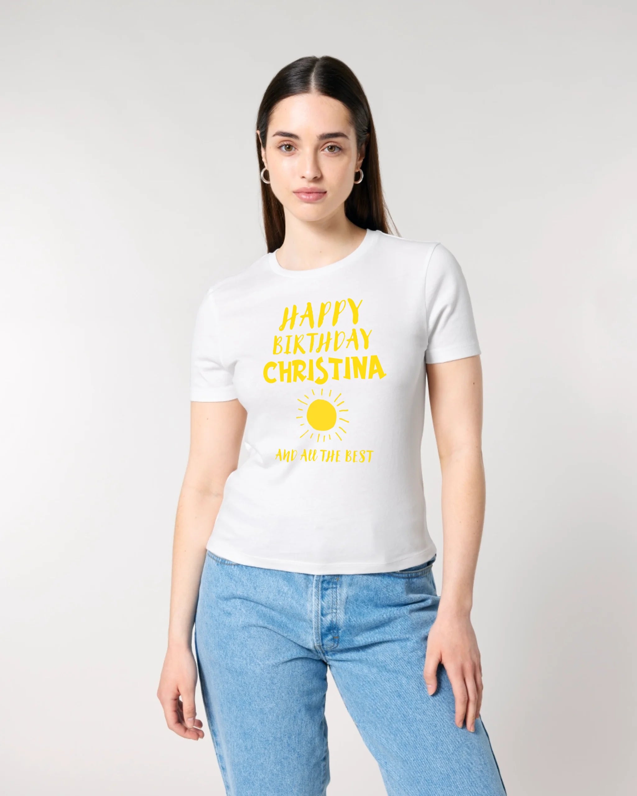 Zum Geburtstag mit deinem Wunschnamen • Birthday • Ladies Premium T-Shirt XS-2XL aus Bio-Baumwolle für Damen