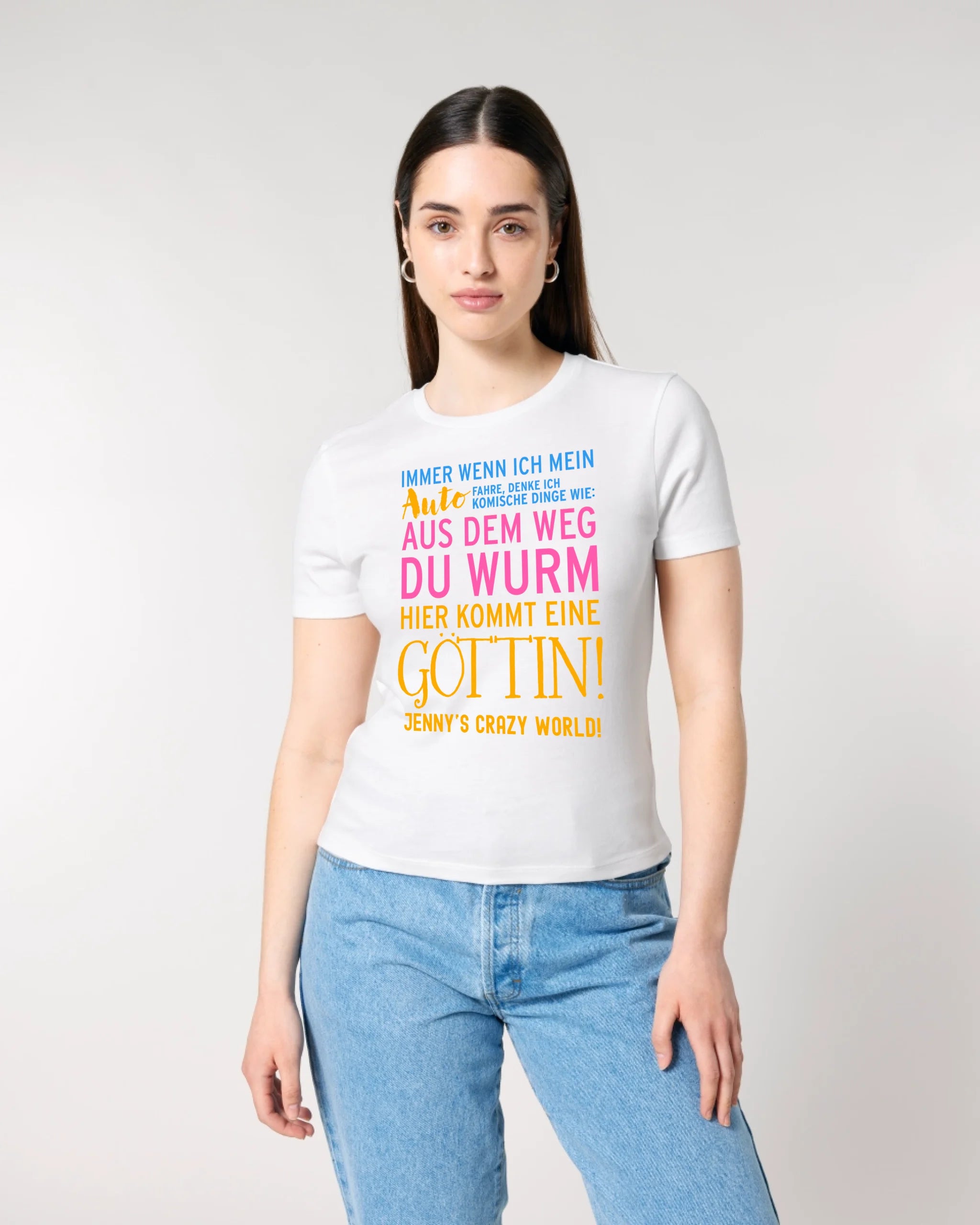 Immer wenn ich Auto • Göttin • Ladies Premium T-Shirt XS-2XL aus Bio-Baumwolle für Damen • Exklusivdesign • personalisiert